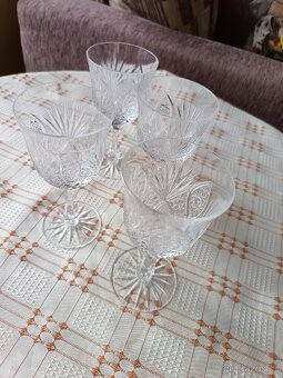 Retro broušené skleničky na stopce - 4ks - 2