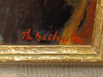 Obraz Theodor Bechník, portrét stárka, olej na desce 66x52 - 2