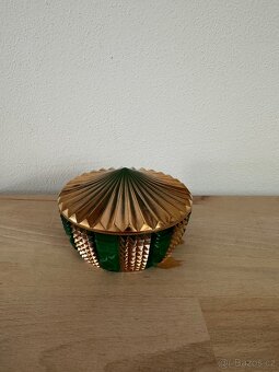 malachitová jade dóza s víčkem- šperkovnice - 2