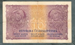 Staré bankovky 10 korun 1919 velmi vzácná - 2