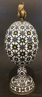Starožitné Imperial Russian 88Silver Enamal Easter Egg - 2