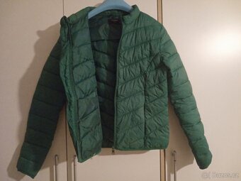 Dámská tmavě zelená lehká bunda na podzim, jaro, S - 2