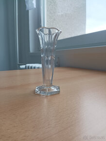 Retro skleněná vázička z těžkého mačkaného skla - 2