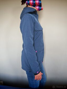 Vyteplený modře žíhaný softshellový kabát Shara, v. M - 2