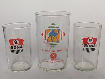 Retro sklenice od hořčice, 2dcl a 1dcl, 65.-/kus, pošta 79.- - 2