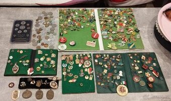 VELKÁ SBÍRKA ODZNAKŮ + MEDAILE + MINCE – 40+ LET STARÉ - 2