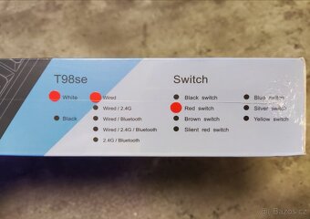 Mechanicka podsvícená herní klávesnice TMKB T98SE, bílá. - 2