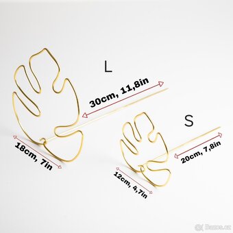 Opora pro rostliny, list monstery, zlatá - 2