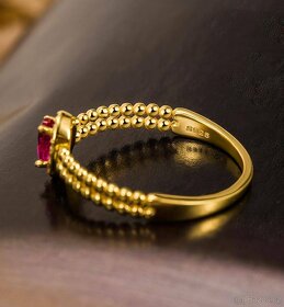 Stříbrný prsten s růžovým kamenem - Ag 925 - 2