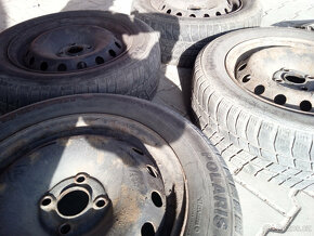 4x zimní jeté pneumatiky 195/60r15 s plech. disky (fiat punt - 2