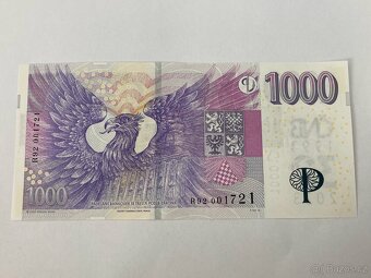 1000 KČ ČNB S PŘÍTISKEM 30 LET - VÝROČNÍ - R92 - 2