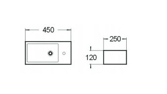Umyvadlo na desku levé 21434500L 45x25x12 cm Mexen Inez - 2