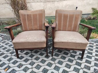 Starožitná párová křesla Thonet Mimoň - 40. léta - 2