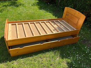 Dřevěná postel 200x90 s šuplíky - 2