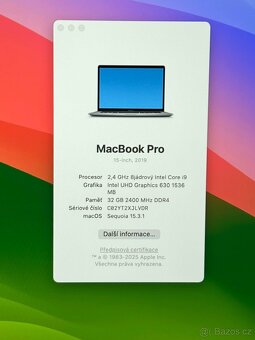 MacBook Pro 15” 2019/32GB RAM/Intel i9/4TB SSD/ Záruka - 2