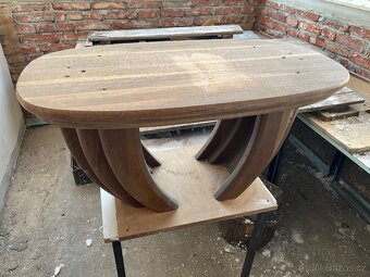 Konferenční rustikální stůl částečně masiv90x50 vysoký 46 cm - 2