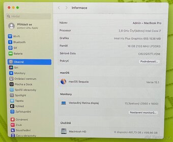 MacBook Pro 2019/16GB RAM/i7/512GB SSD/Záruka - 2