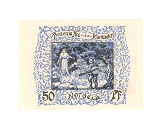 50 Pfennig z Frankenhausenu z roku 1921 s motivem „Prinzessi - 2