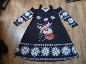 vánoční šaty vel. 4XL-rezervace - 2