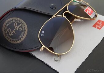 Ray Ban Aviator 3025 Zlaté obroučky / Hnědá skla - 2