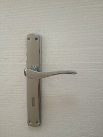 Dveřní klika / kování, stříbrná lesk, rozteč 72mm /19ks - 2