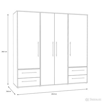 Šatní skřín Mokkaris II 200cm Nová - 2