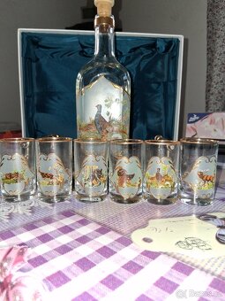 Krásná sada,motiv myslivost,Sklo Art Slovensko - 2