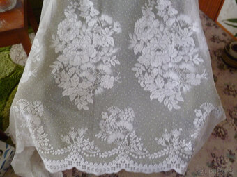 Bílá záclona, moderní vzor, nová - 2