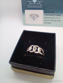 Dámský prsten z bílého zlata s diamanty-certifikované - 2
