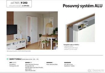 Nové posuvné dveře systém ALU bílé 80x197 cm vč. lišty - 2