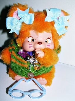 RETRO Mončičák monchichi, monchhichi vzácné Nyamy kotě - 2