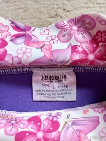 Kojenecké plavky Malý plavec růžové kytičky - 2