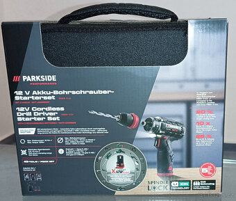 Aku vrtací šroubovák Parkside PBSPA 12 E4 sada NOVÁ - 2