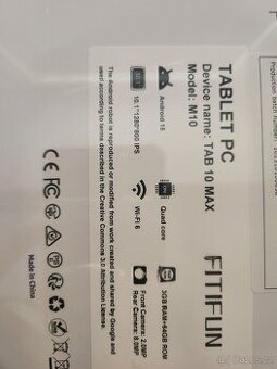 Nový Tablet černý 3+64GB, 10.1palcový - 2