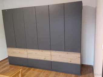 XXLutz 3dílná Skřín 280x226x60cm Antracit /Dřevo 6 šuplíků - 2