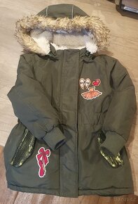 Dívčí zimní bundy s kožíškem, vel. 92 - 2 KUSY - 2
