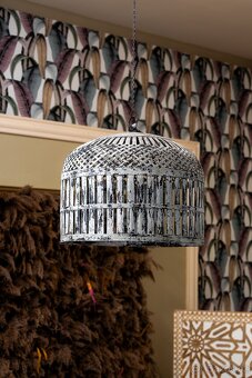 lampa kovová velká indie modrá obývací pokoj ložnice kuchyň - 2