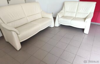 Kožená sedací souprava 3+2 - jak NOVÁ, TOP STAV - 2