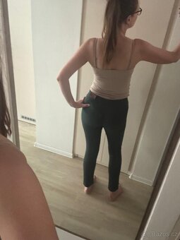 Zelené úzké kalhoty, H&M, vel. 42 - 2