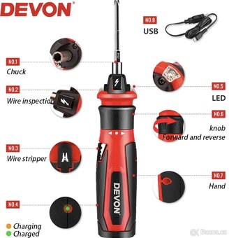 Elektrikářský kapesní aku šroubovák se světlem a indikací - 2