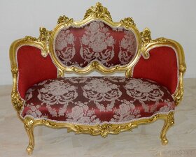 Zámecké řezbované sofa - čalouněné - 2