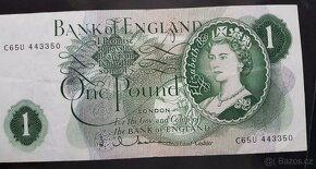 ANGLIE - £1 libra bankovka 1963 - Bank Of England J Q Hollom - 2