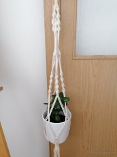 Macrame visací držák na květiny s květináčem - 2