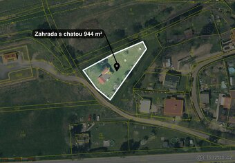 Prodej zahrady 944 m2 se zahradní chatou a kolnou - Sulislav - 2