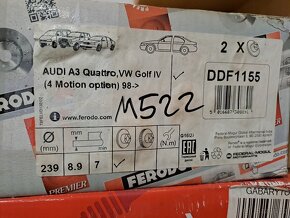 Kotouč zadní 239mm Audi A3, VW Golf IV 4 - 2