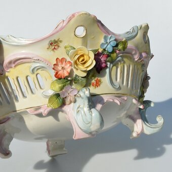Starožitná porcelánová misa na 4 elegantných nožičkách - 2
