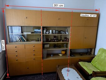 Velká obývací stěna – retro, kompletní - 2