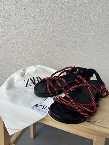 Červené sandály “rope sandals” od Zara - velikost 38 - 2