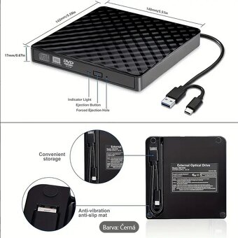 DVD vypalovačka externí, DVD vypalovací mechanika USB 3.0 - 2