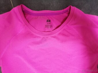 dívčí sportovní tričko H&M 134/140 8-10 let TOP růžové - 2